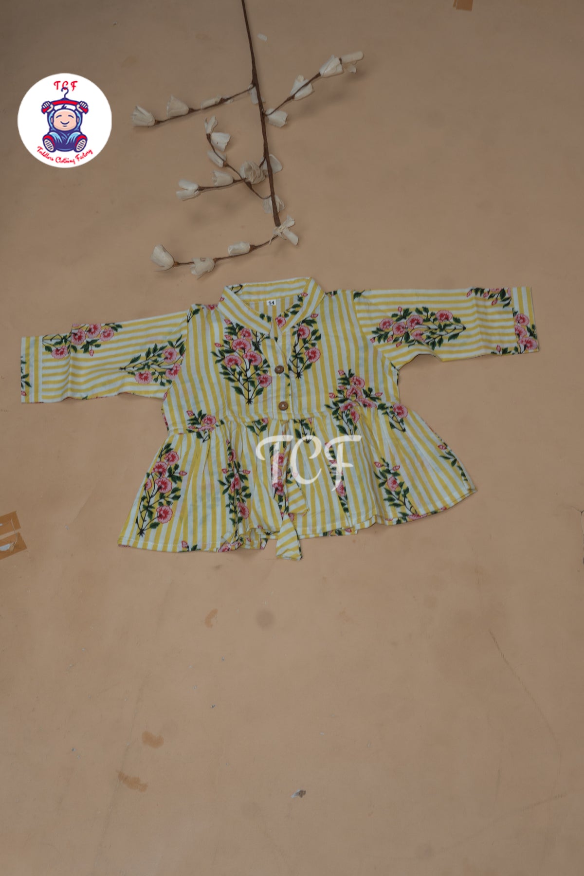 Yellow - Girls Big Butta Flower Dori Co-ords Sets