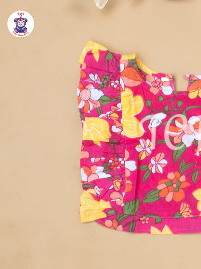Pink - Girls Butterfly Top With Plazzo