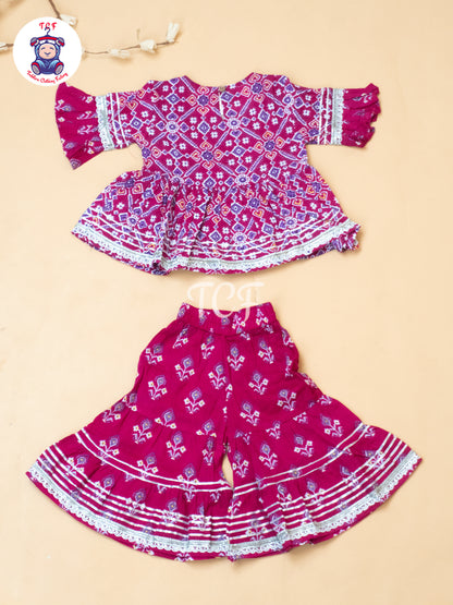 Pink - Girls Patang Sharara Salwar