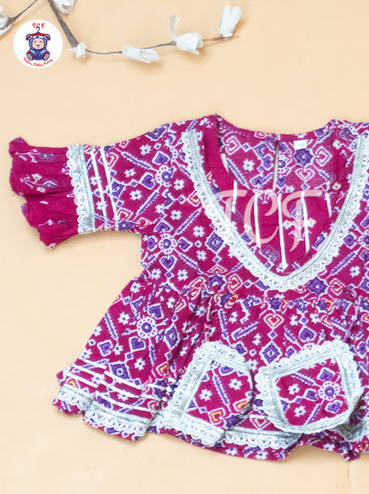 Pink - Girls Patang Sharara Salwar
