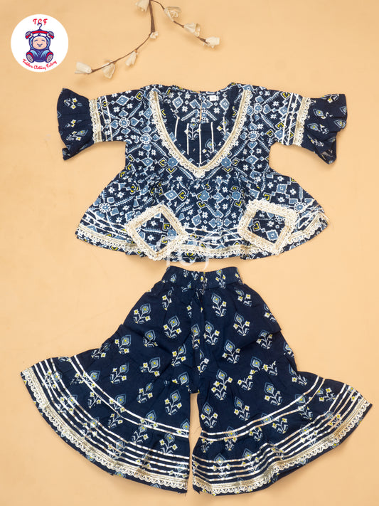 Blue - Girls Patang Sharara Salwar