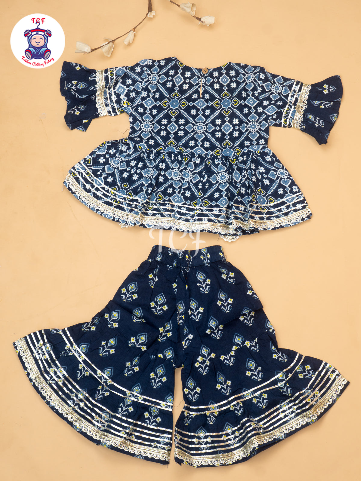 Blue - Girls Patang Sharara Salwar