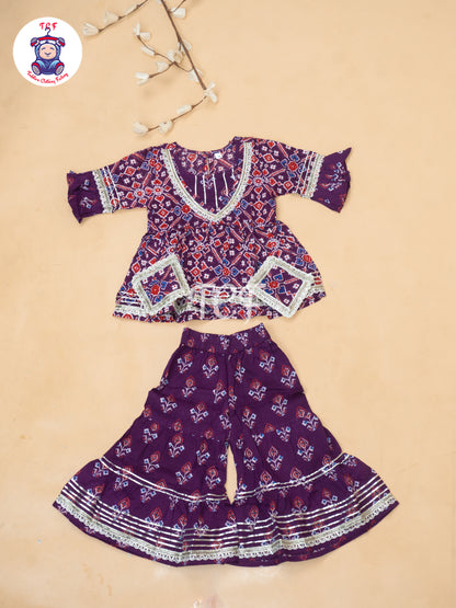 Purple - Girls Patang Sharara Salwar