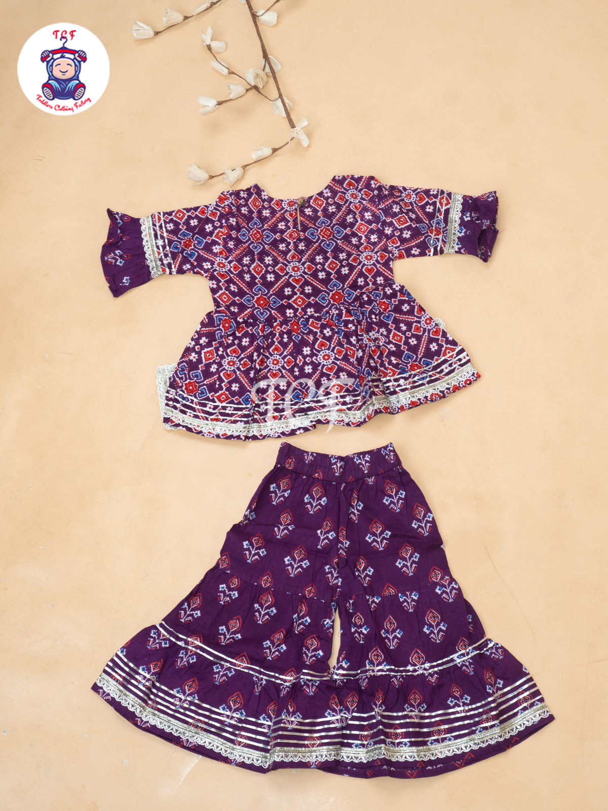 Purple - Girls Patang Sharara Salwar