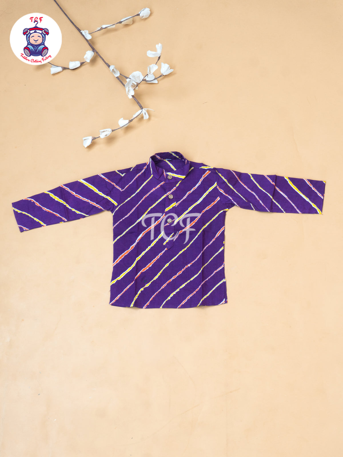 Purple - Boys Lehariya Readymade Kurta With Pant