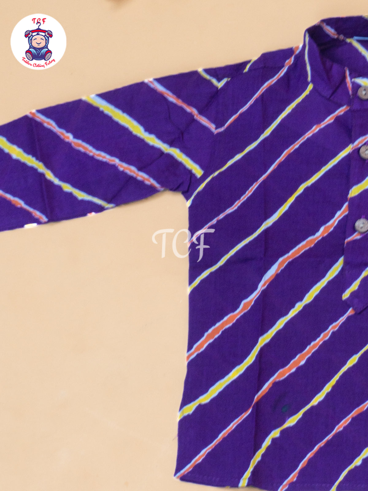 Purple - Boys Lehariya Readymade Kurta With Pant