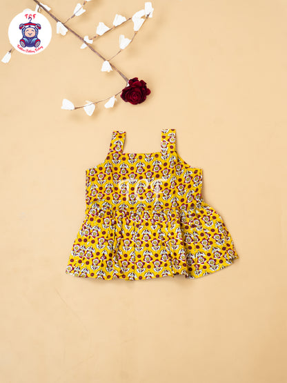 Mustard - Girls Readymade Floral Printed Co-ords Sets