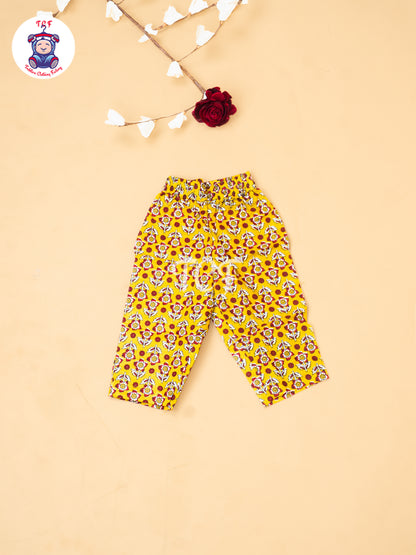 Mustard - Girls Readymade Floral Printed Co-ords Sets