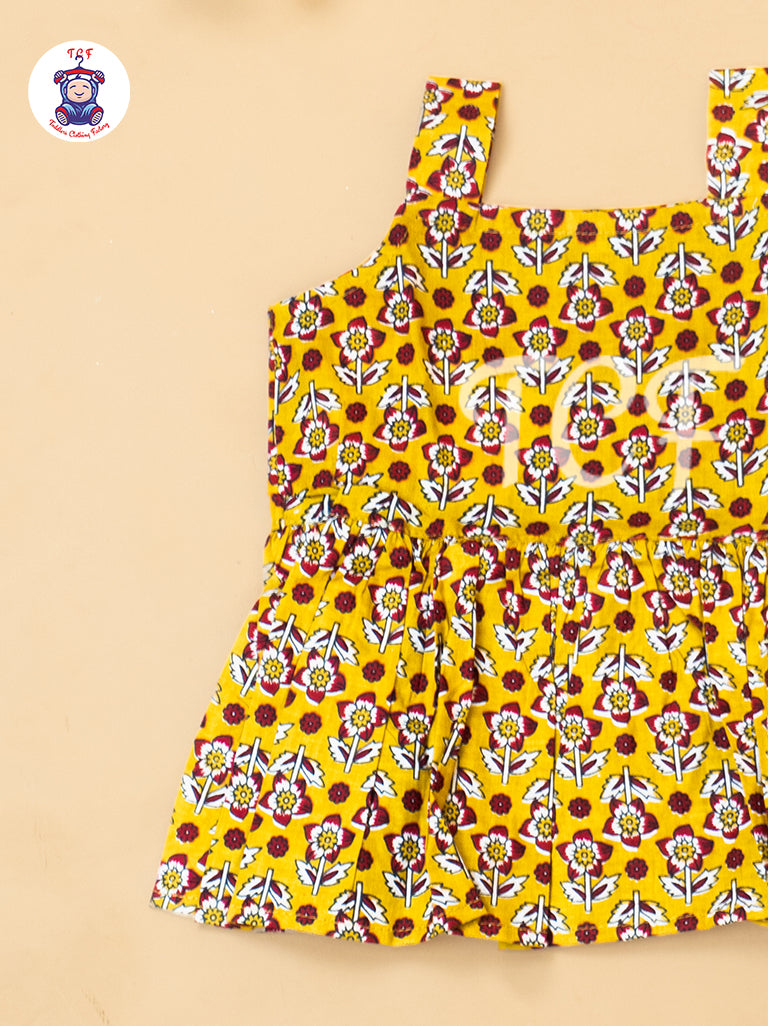 Mustard - Girls Readymade Floral Printed Co-ords Sets