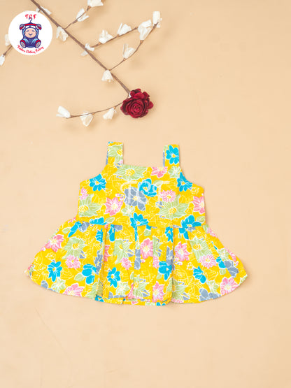 Yellow - Girls Readymade Floral Printed Co-ords Sets