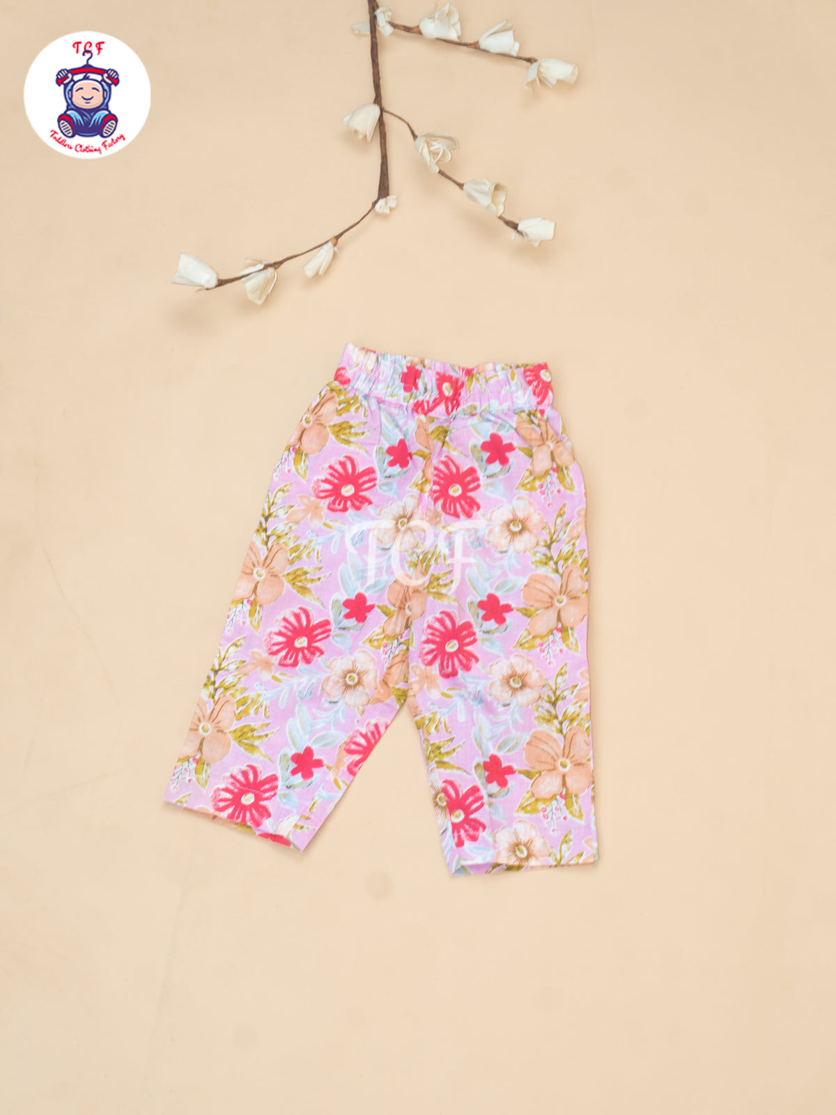 Light Pink - Girls Readymade Floral Printed Co-ords Sets