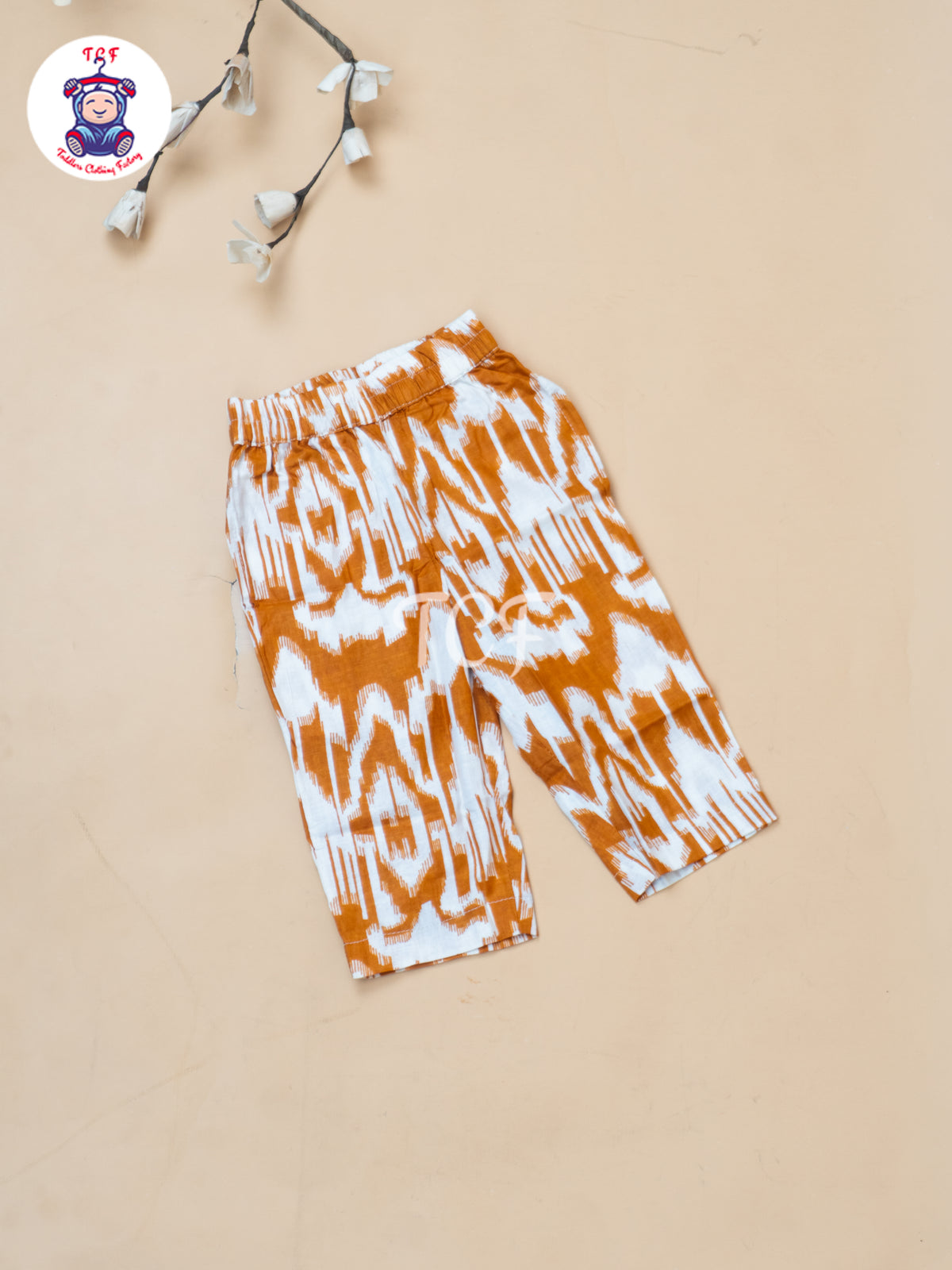 Brown - Girls Readymade Ikat Printed Co-ords Sets