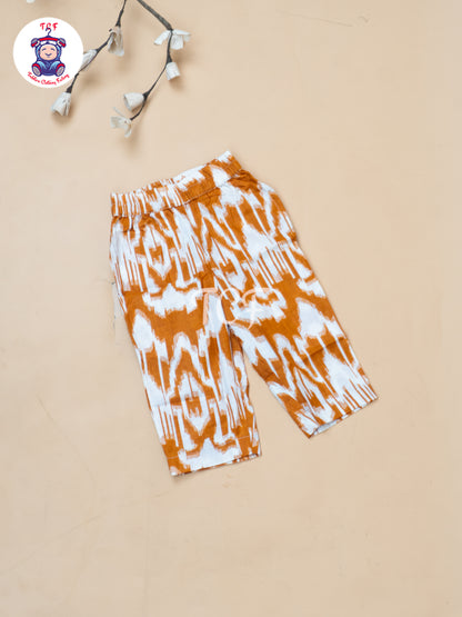 Brown - Girls Readymade Ikat Printed Co-ords Sets