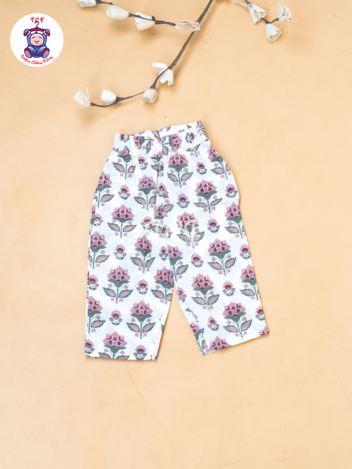 White - Girls Readymade Ikat Printed Co-ords Sets