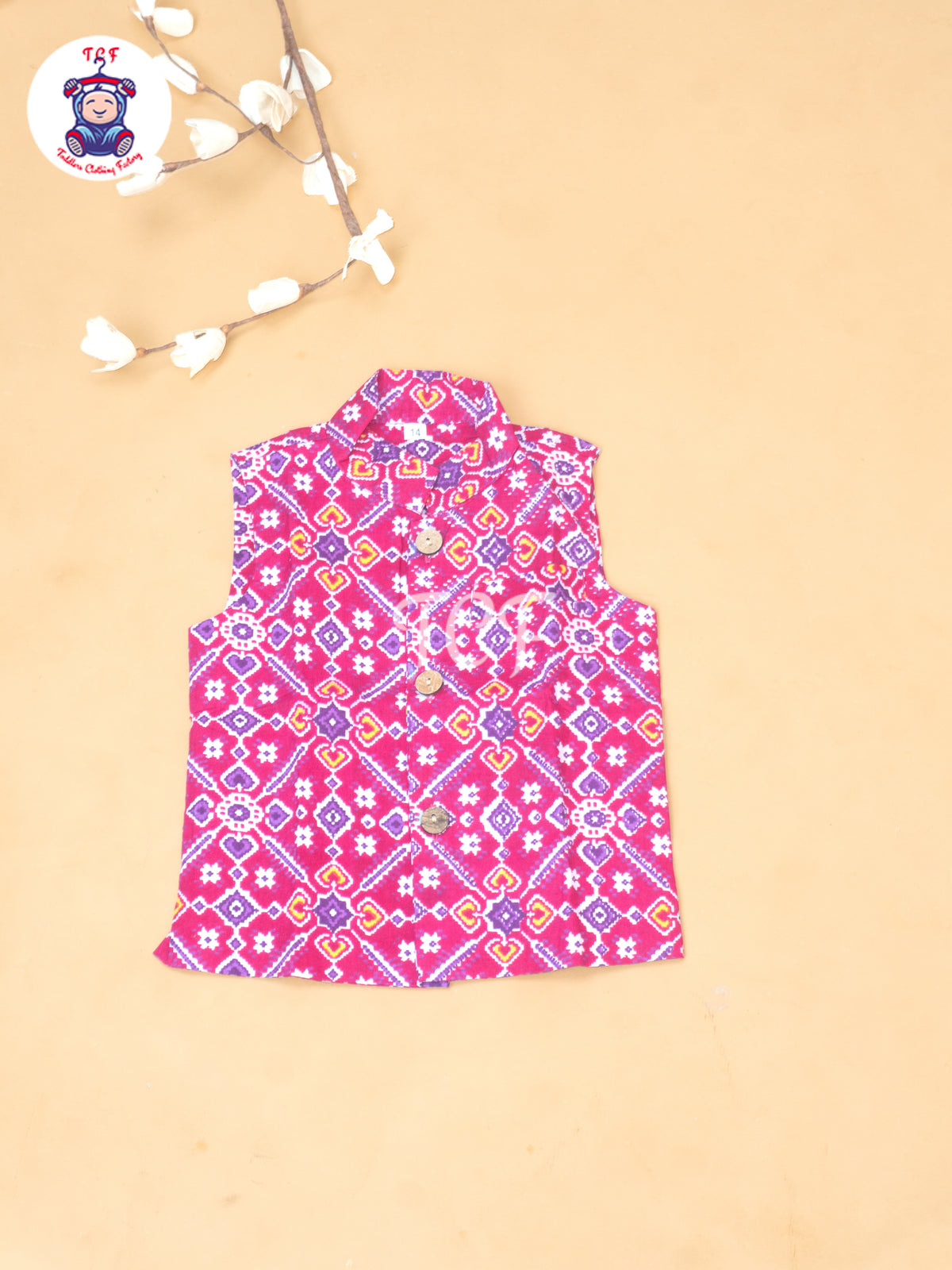 Pink - Boys Patola Readymade Kurta With Pant