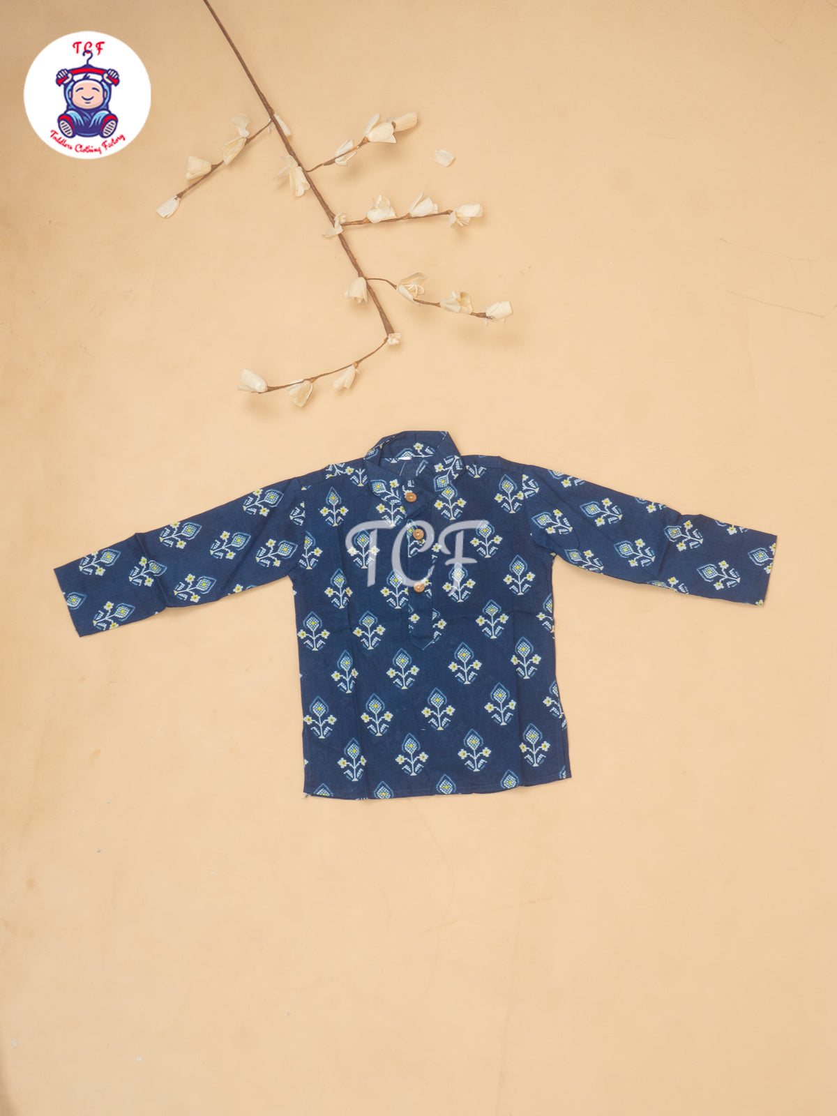 Blue - Boys Patola Readymade Kurta With Pant