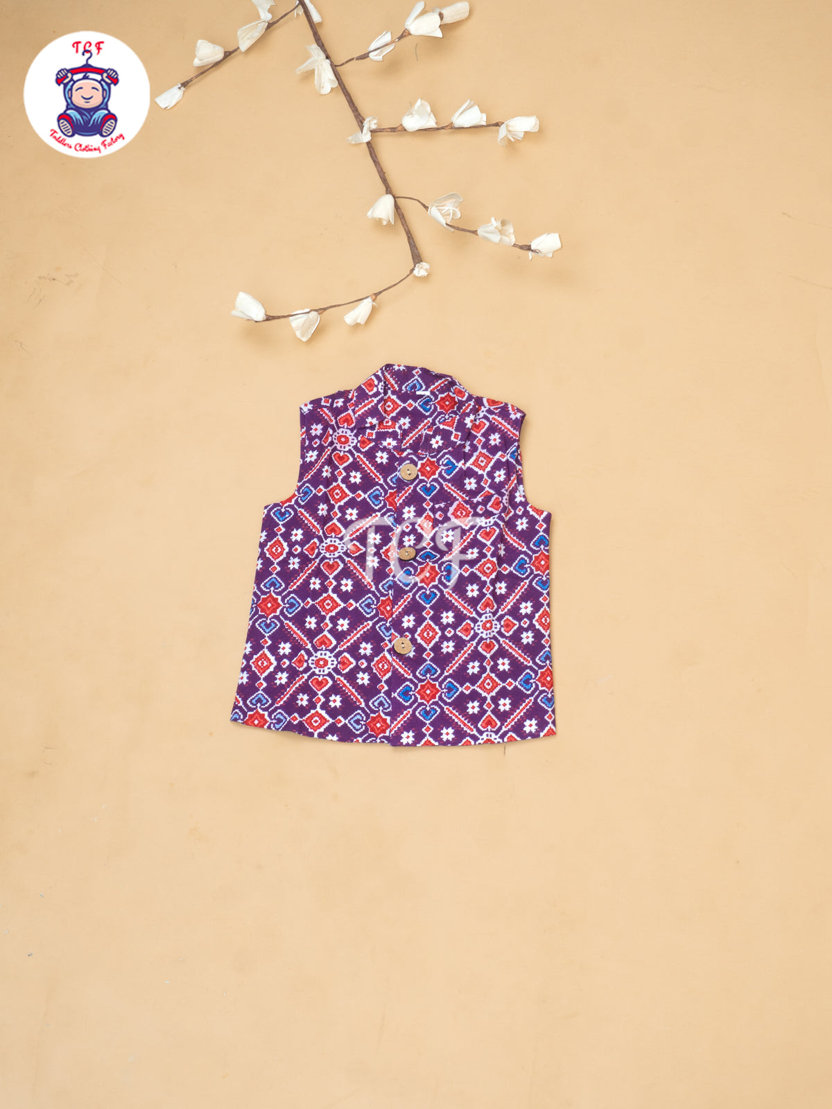 Purple - Boys Patola Readymade Kurta With Pant
