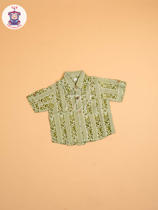 Green - Boys Printed Readymade Shirts
