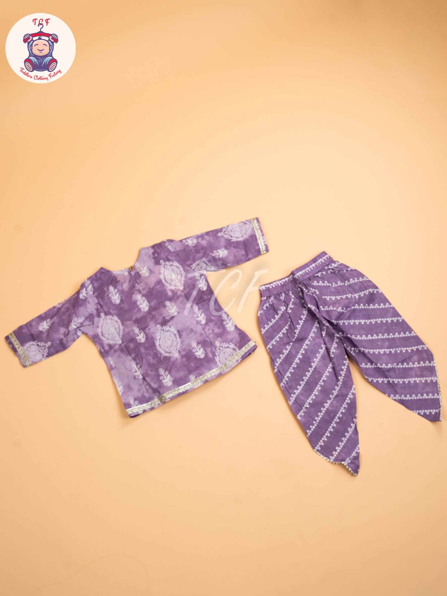 Purple - Girls Floral Printed Salwar