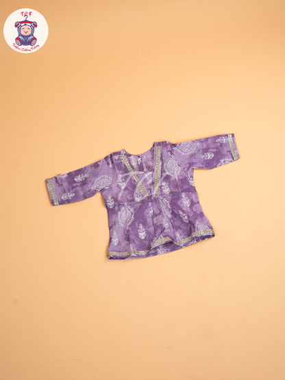 Purple - Girls Floral Printed Salwar