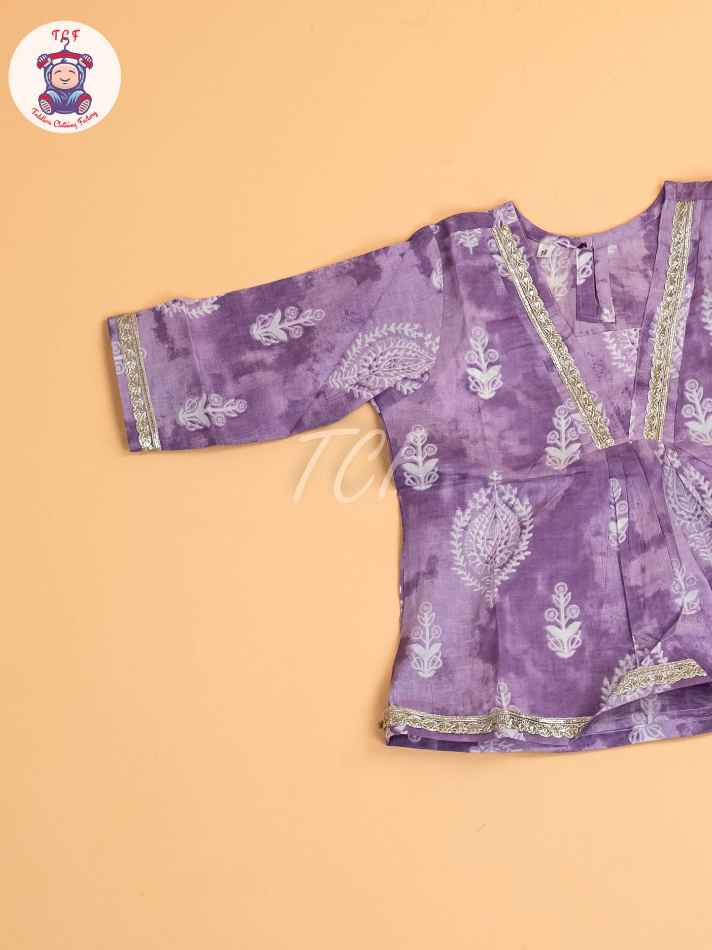 Purple - Girls Floral Printed Salwar