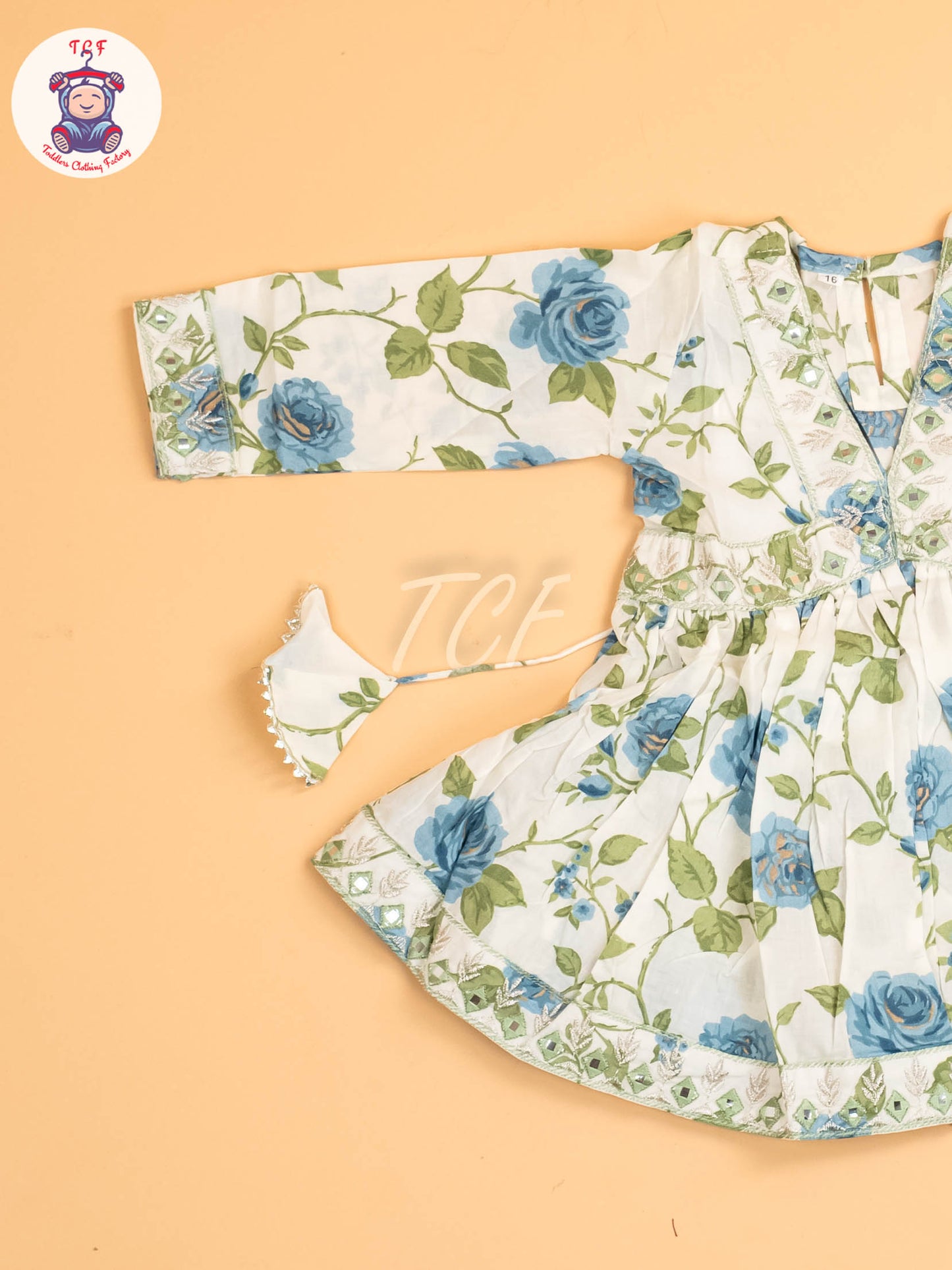 Green -Girls Printed Angrakha Salwar