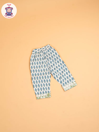 Green -Girls Printed Angrakha Salwar