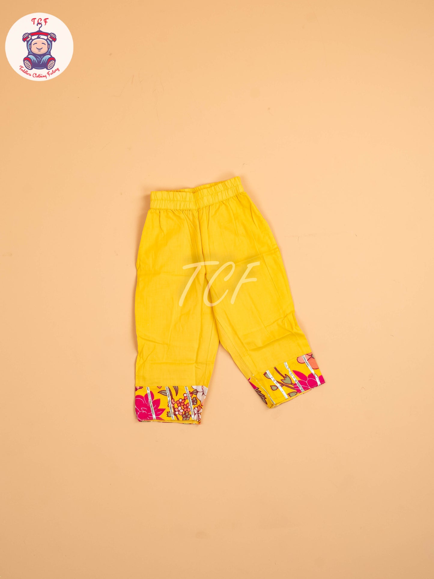 Yellow & Pink -Girls Printed Angrakha Salwar