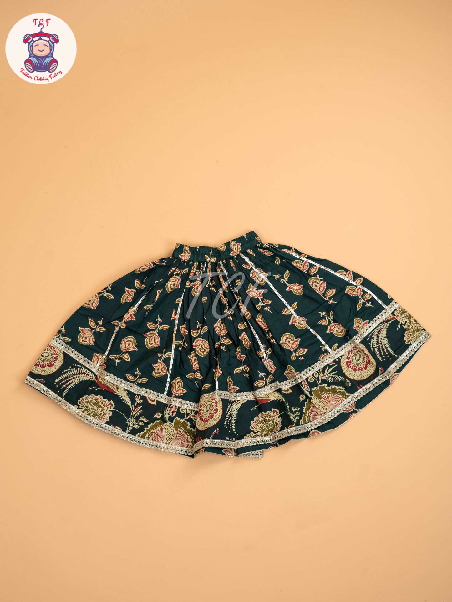 Green - Girls Floral Printed Lehenga Choli