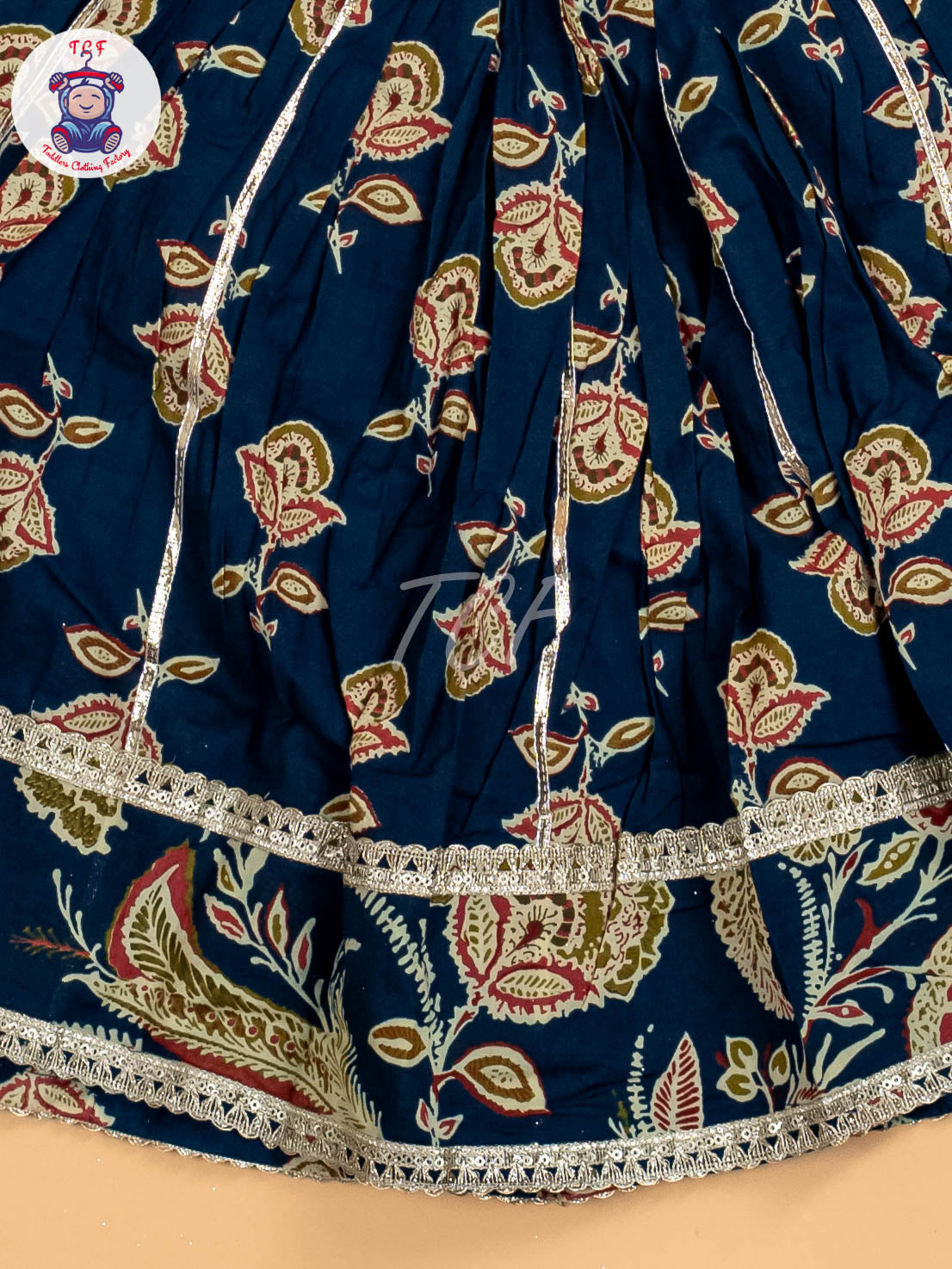 Blue - Girls Floral Printed Lehenga Choli