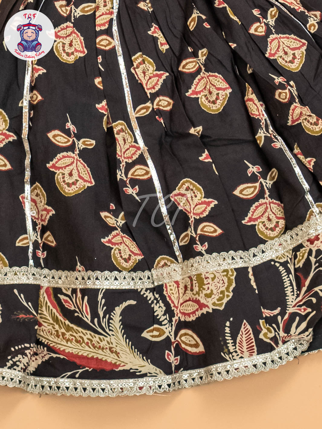 Black - Girls Floral Printed Lehenga Choli