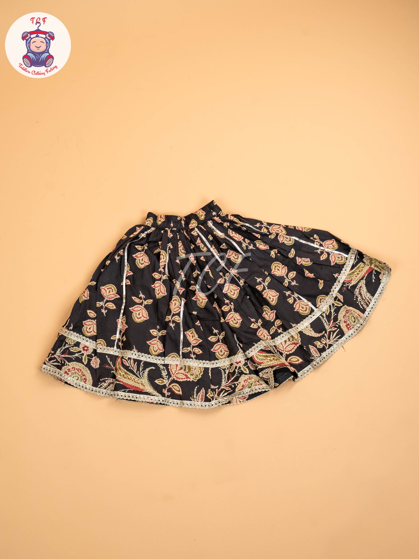 Black - Girls Floral Printed Lehenga Choli