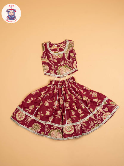 Majentha - Girls Floral Printed Lehenga Choli