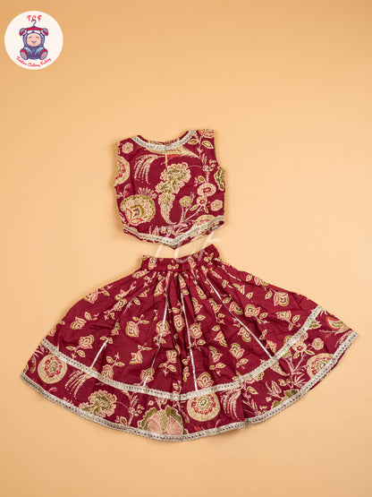 Majentha - Girls Floral Printed Lehenga Choli
