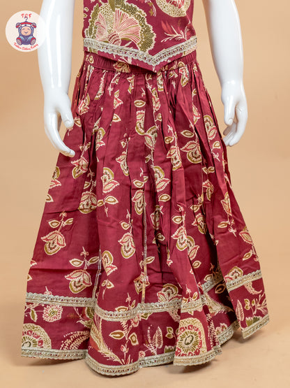 Majentha - Girls Floral Printed Lehenga Choli