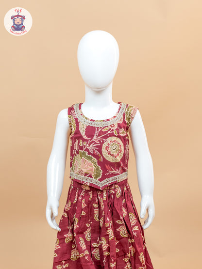 Majentha - Girls Floral Printed Lehenga Choli