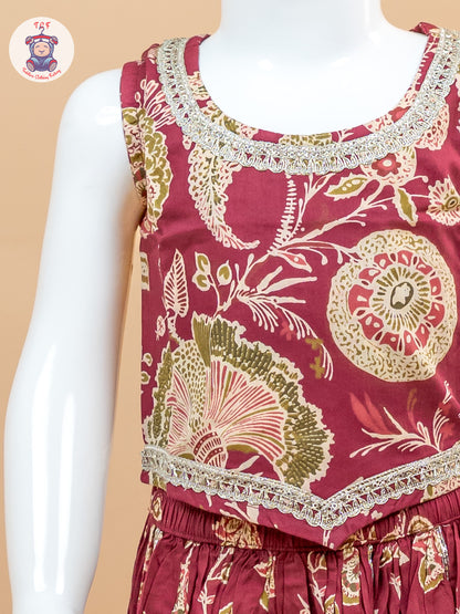 Majentha - Girls Floral Printed Lehenga Choli