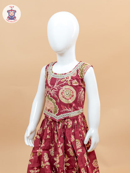Majentha - Girls Floral Printed Lehenga Choli