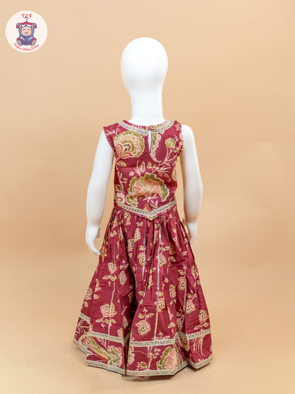 Majentha - Girls Floral Printed Lehenga Choli