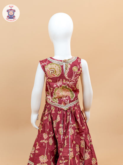 Majentha - Girls Floral Printed Lehenga Choli