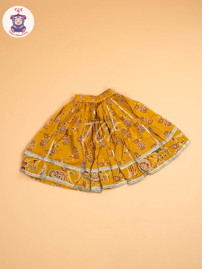 Mustard - Girls Floral Printed Lehenga Choli