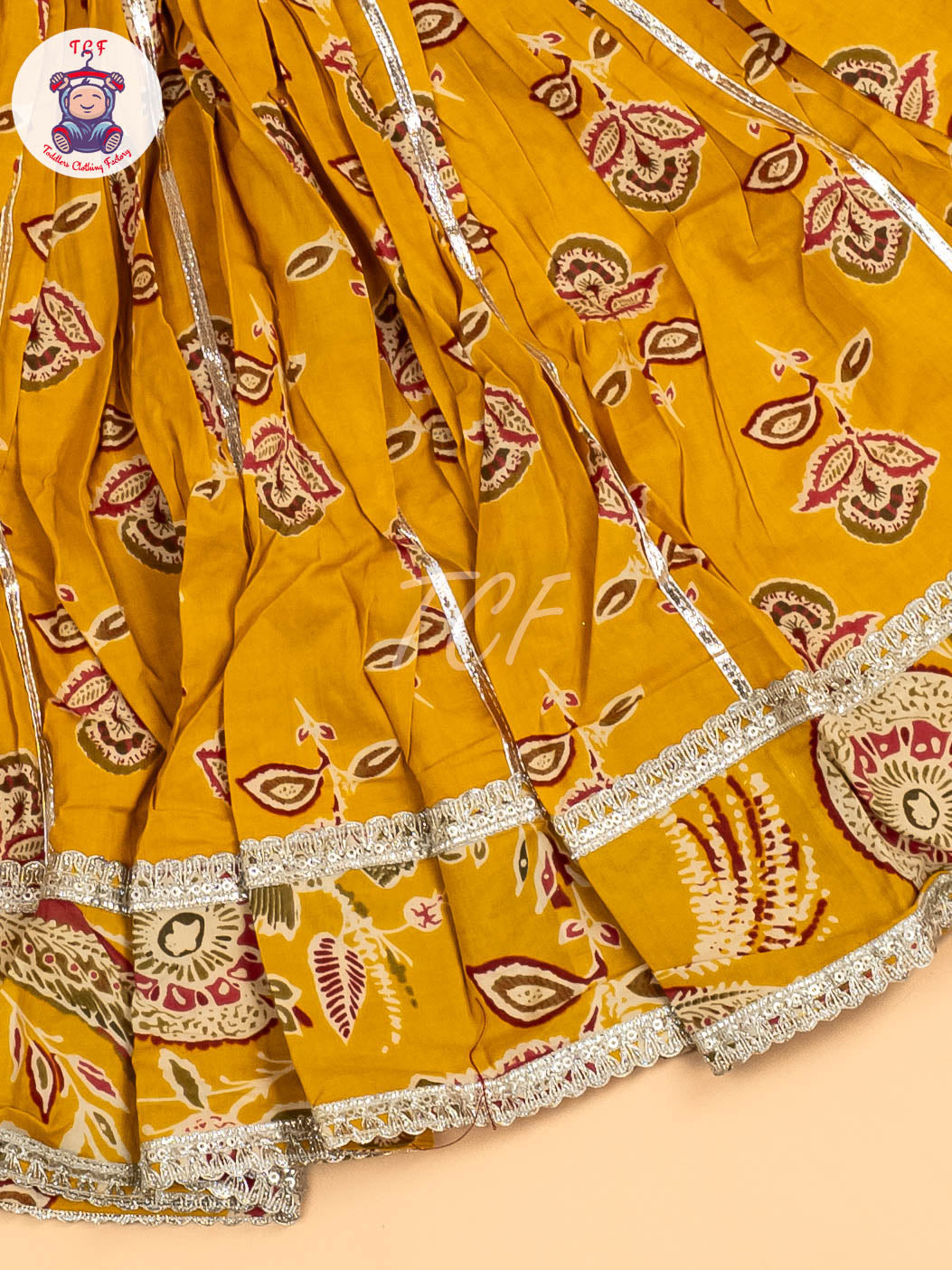 Mustard - Girls Floral Printed Lehenga Choli