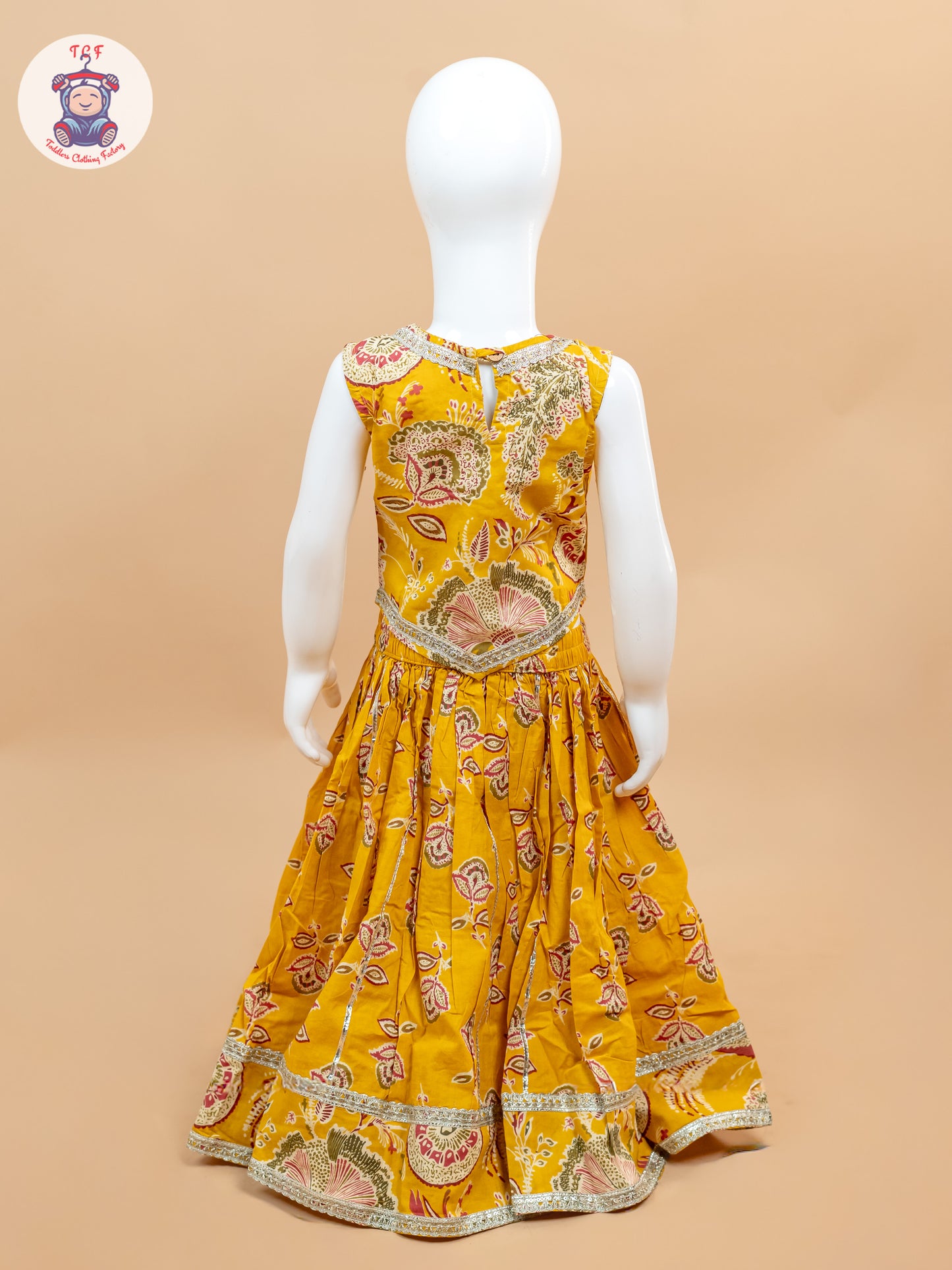 Mustard - Girls Floral Printed Lehenga Choli