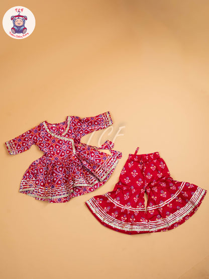 Pink  - Patola Printed Angrakha Salwar