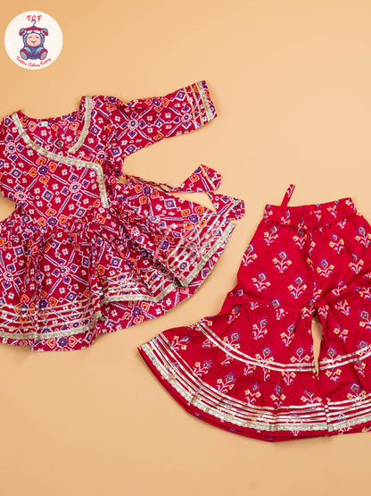 Pink  - Patola Printed Angrakha Salwar