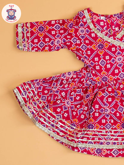 Pink  - Patola Printed Angrakha Salwar