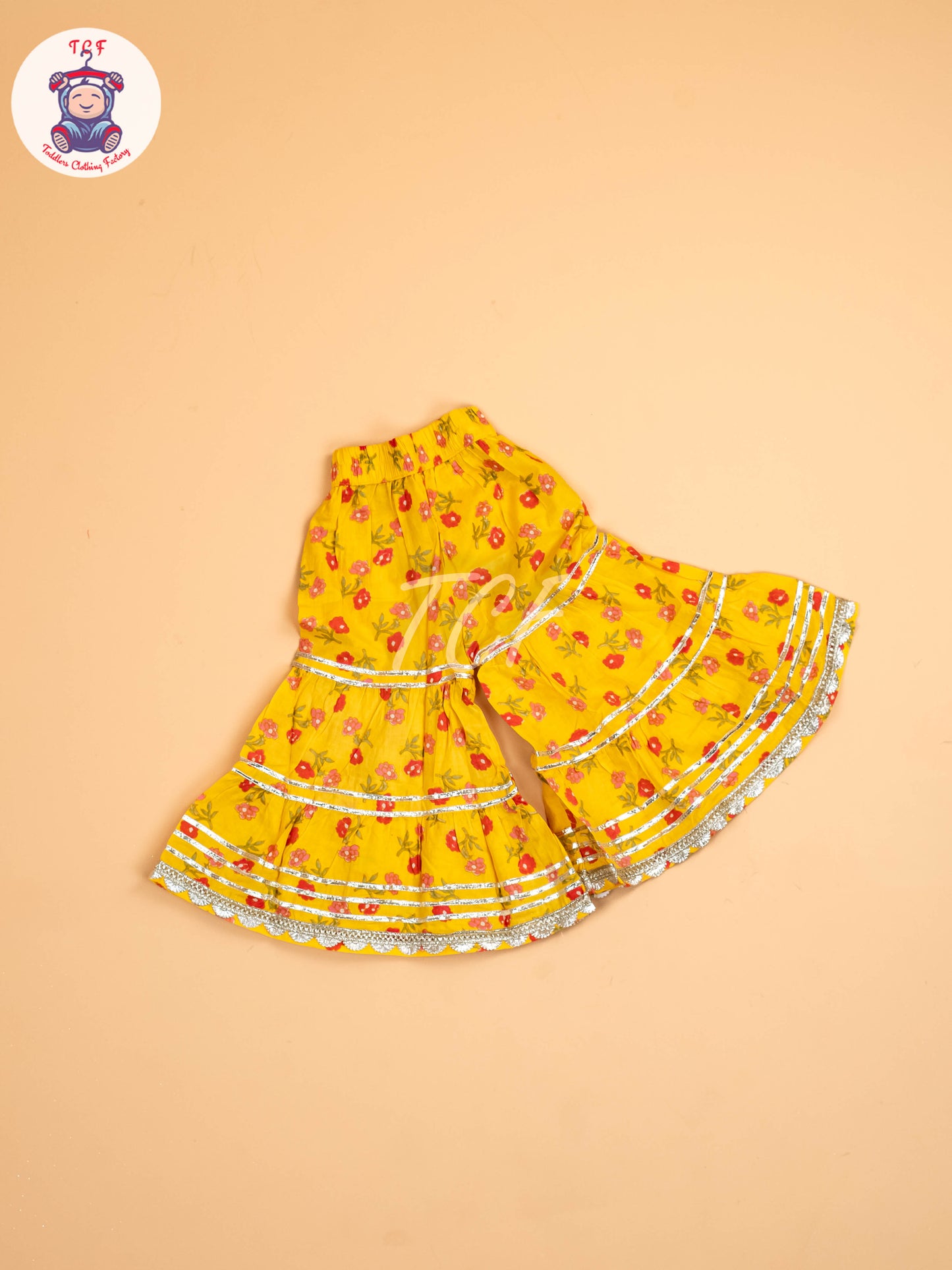 Yellow - Girls Floral printed Salwar