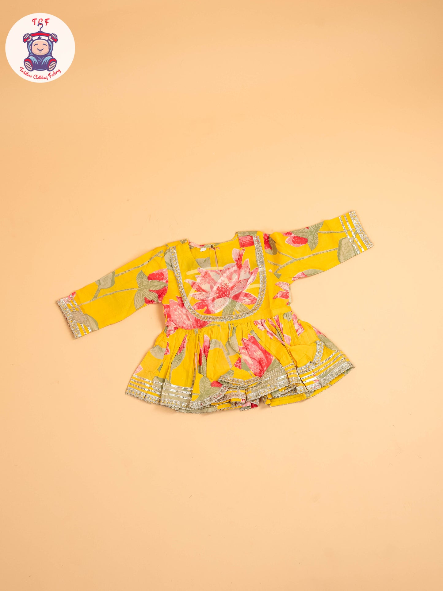 Yellow - Girls Floral printed Salwar