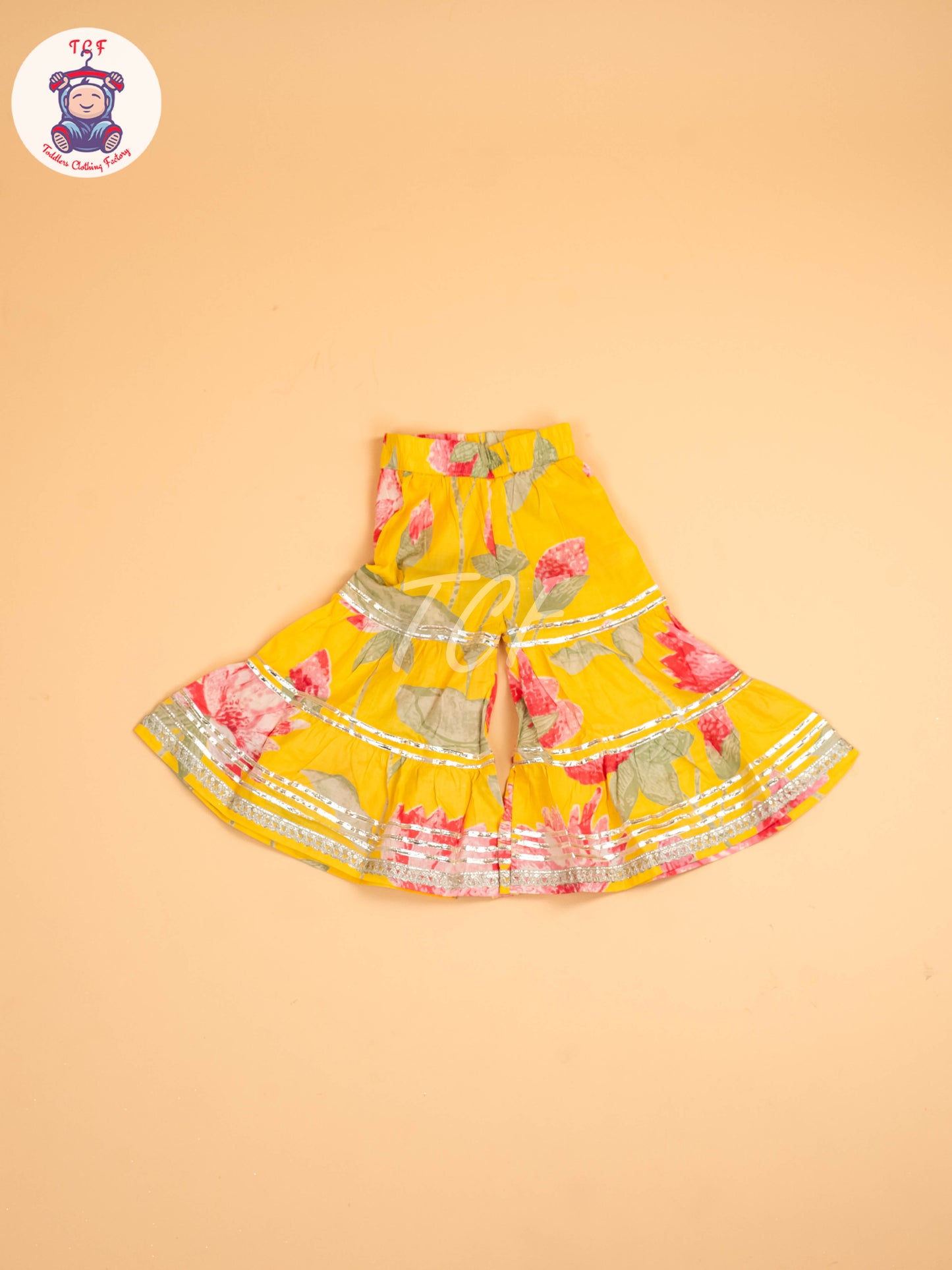 Yellow - Girls Floral printed Salwar