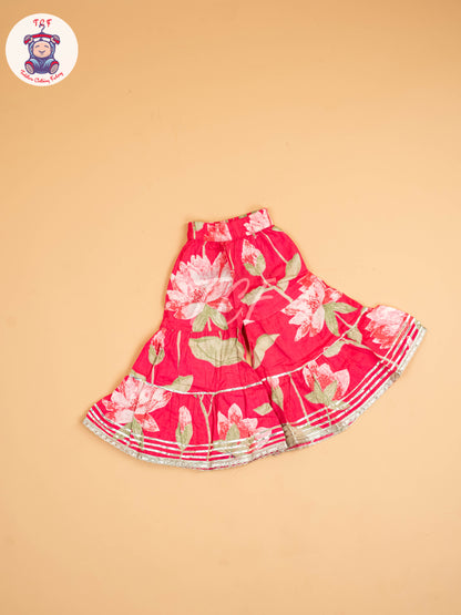 Rose Pink - Girls Floral printed Salwar